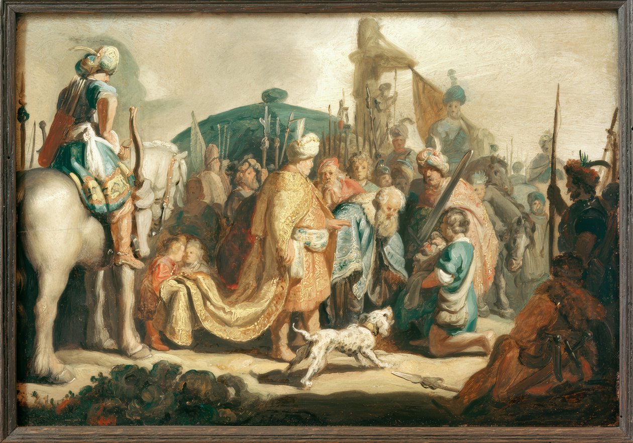 David knäböjer framför Saul med Goliats huvud av Rembrandt van Rijn