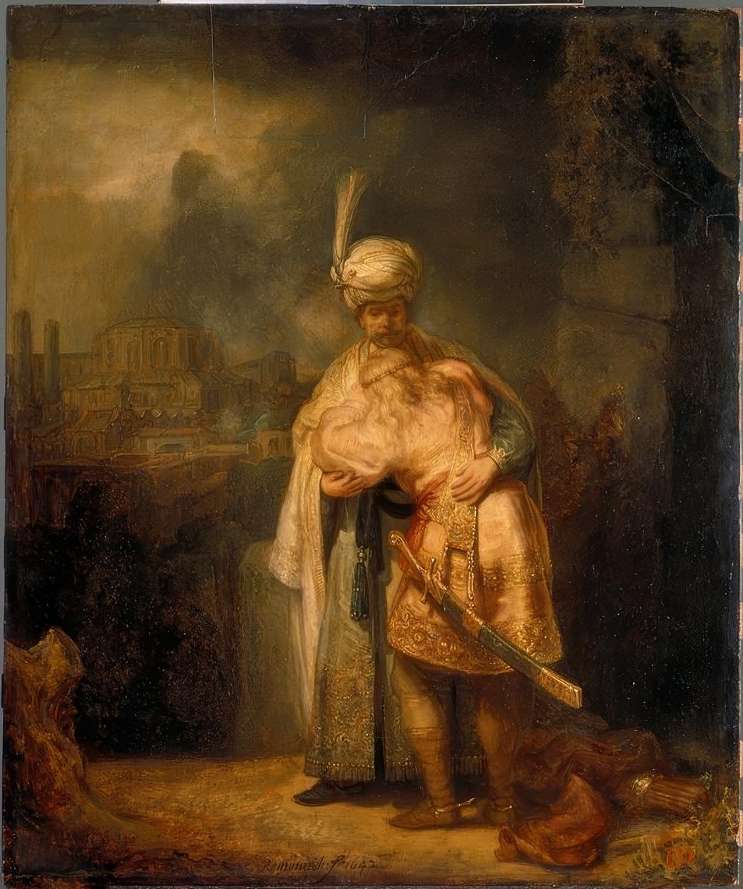 David säger hejdå till Jonathan av Rembrandt van Rijn