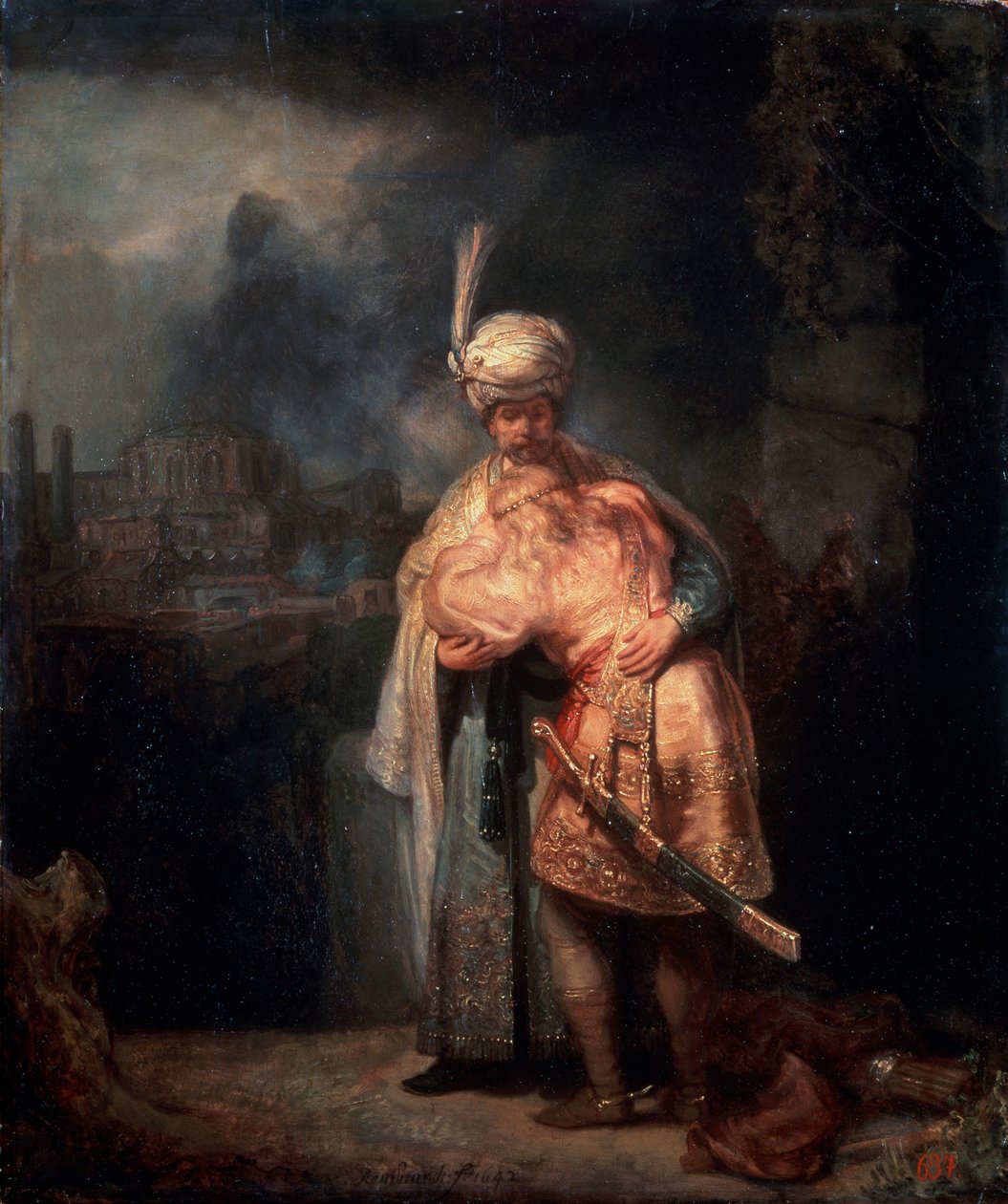 Davids farväl till Jonathan, 1642. av Rembrandt van Rijn