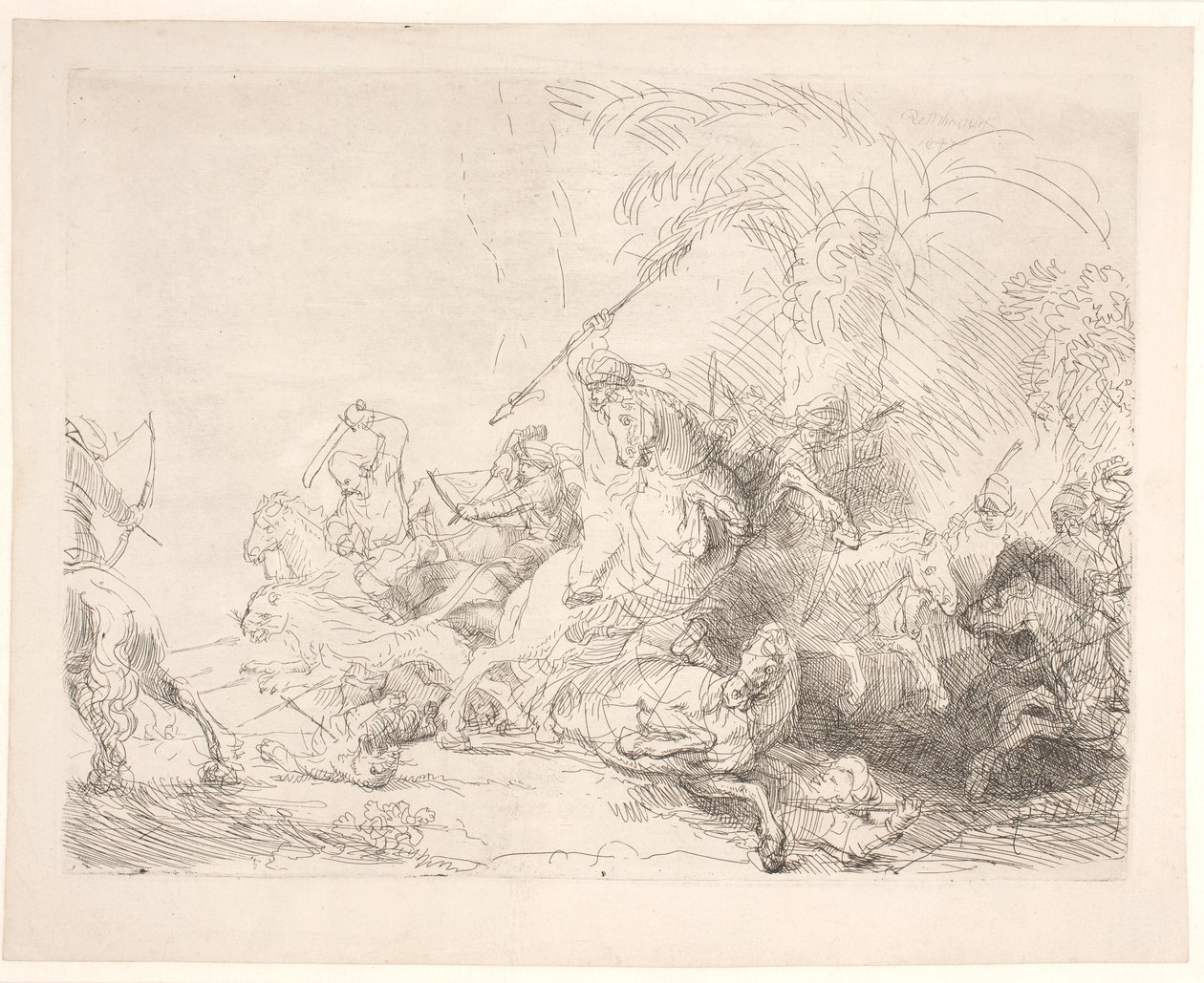 Den stora lejonjakten av Rembrandt van Rijn