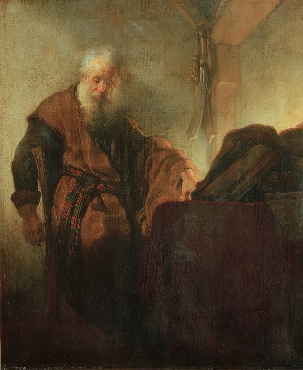 Aposteln Paulus i eftertanke av Rembrandt van Rijn