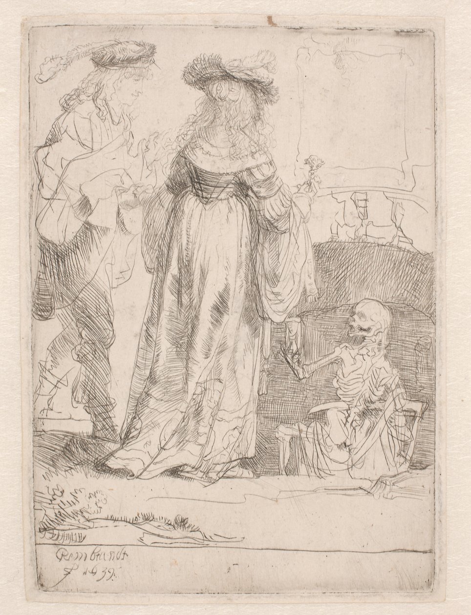 Det unga paret och döden av Rembrandt van Rijn