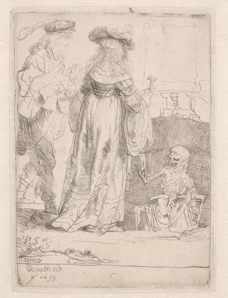 Det unga paret och döden av Rembrandt van Rijn