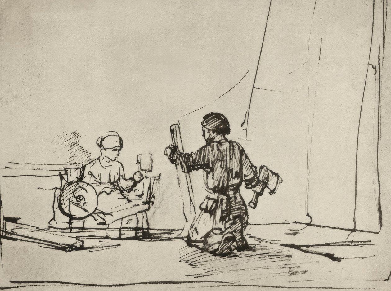 Den heliga familjen i verkstaden av Rembrandt van Rijn