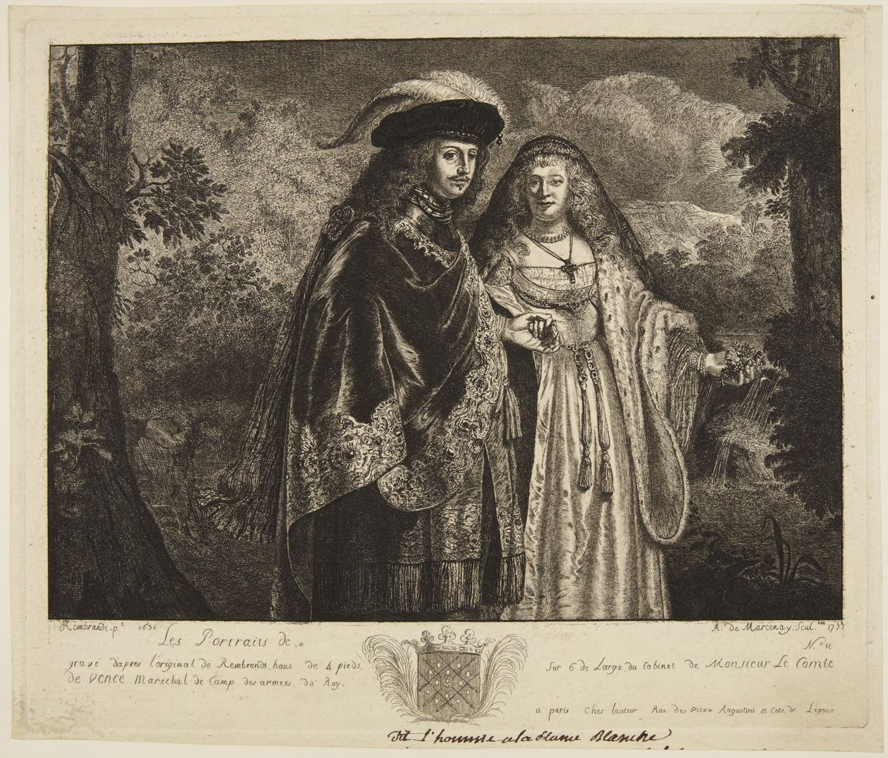 Kallad "Mannen med den vita fjädern" av Rembrandt van Rijn