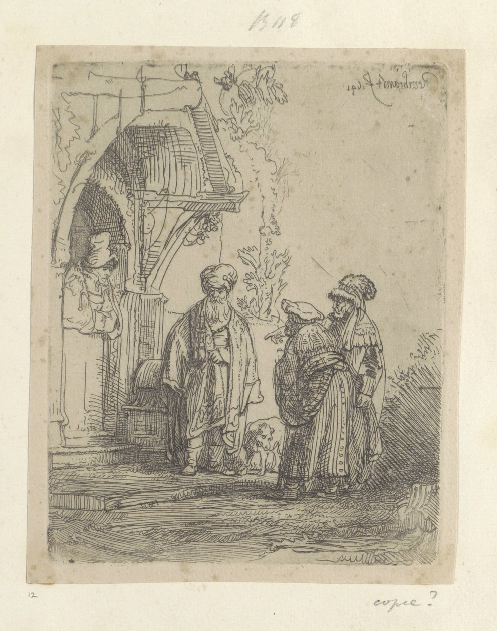 Tre oosterse figurer Samling av åttiofem originaltryck (serietitel) av Rembrandt van Rijn