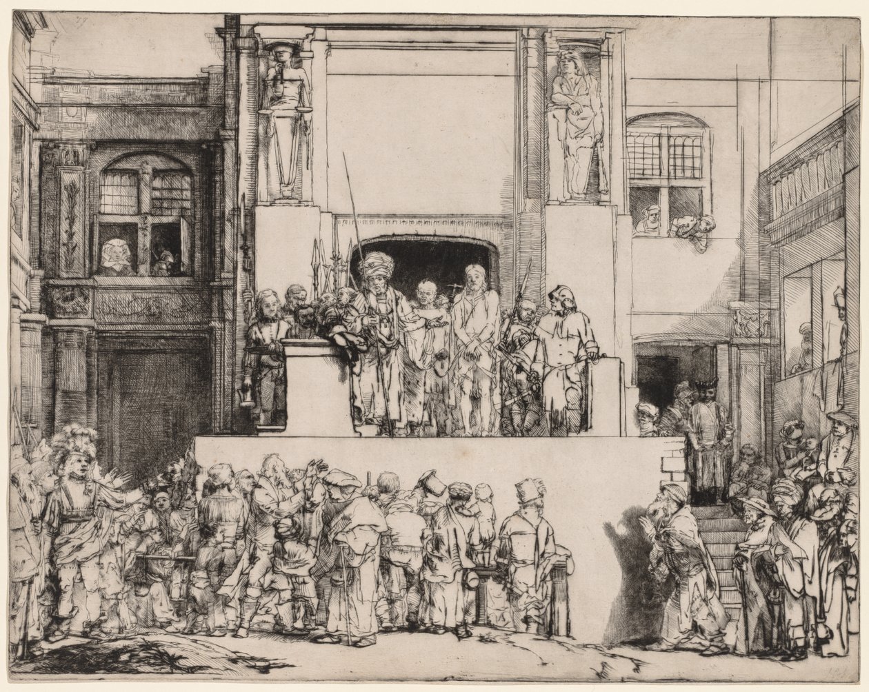 Ecce Homo. Kristus presenteras för folket av Rembrandt van Rijn