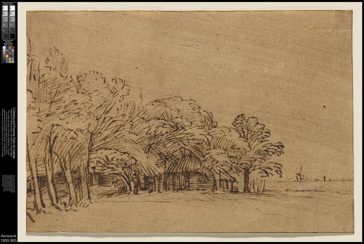 Gård under träd, c.1650 av Rembrandt van Rijn