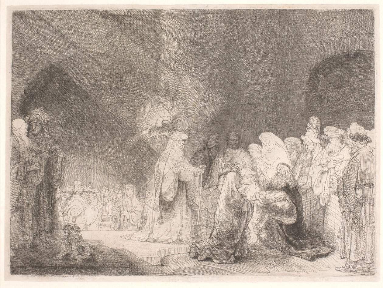 Produktionen i templet av Rembrandt van Rijn