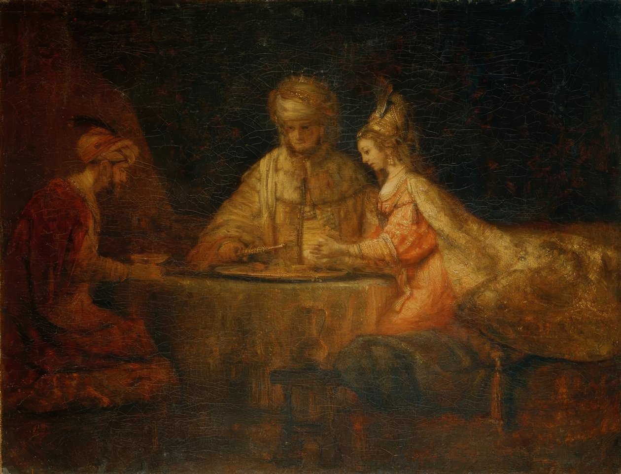 Esters bankett med Ahasver och Haman av Rembrandt van Rijn