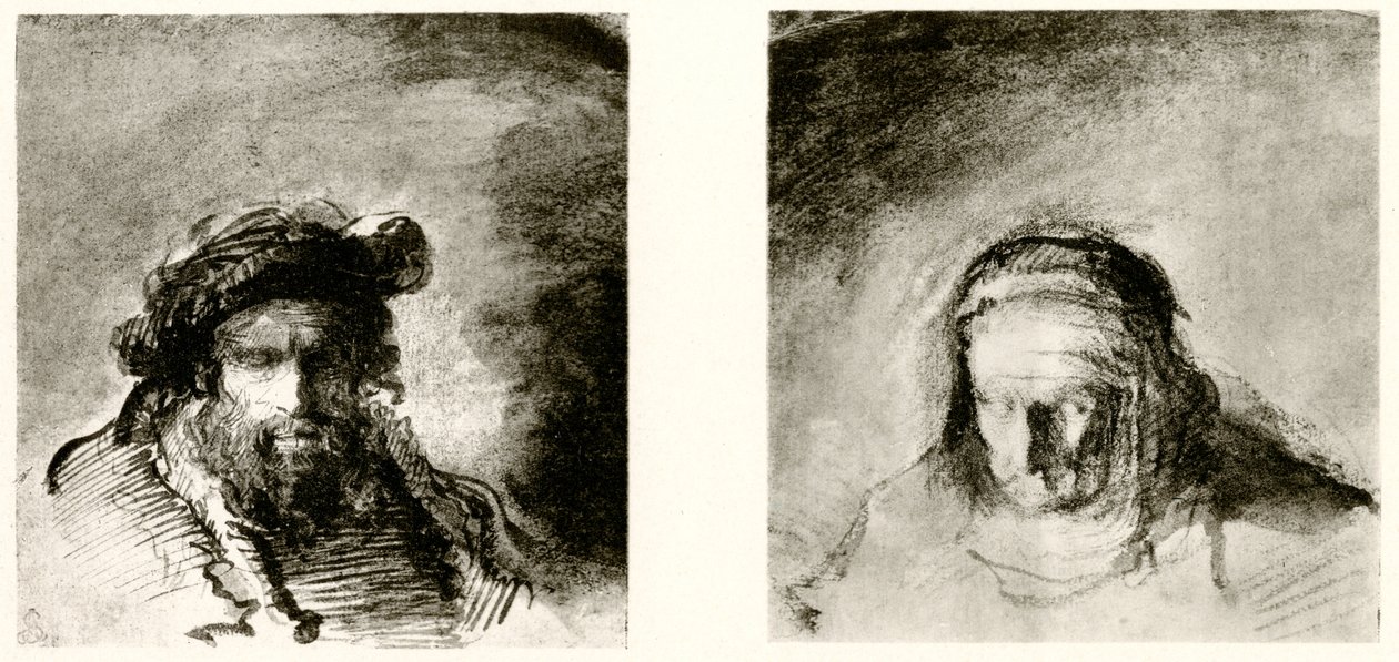Huvudstudier av Rembrandt van Rijn