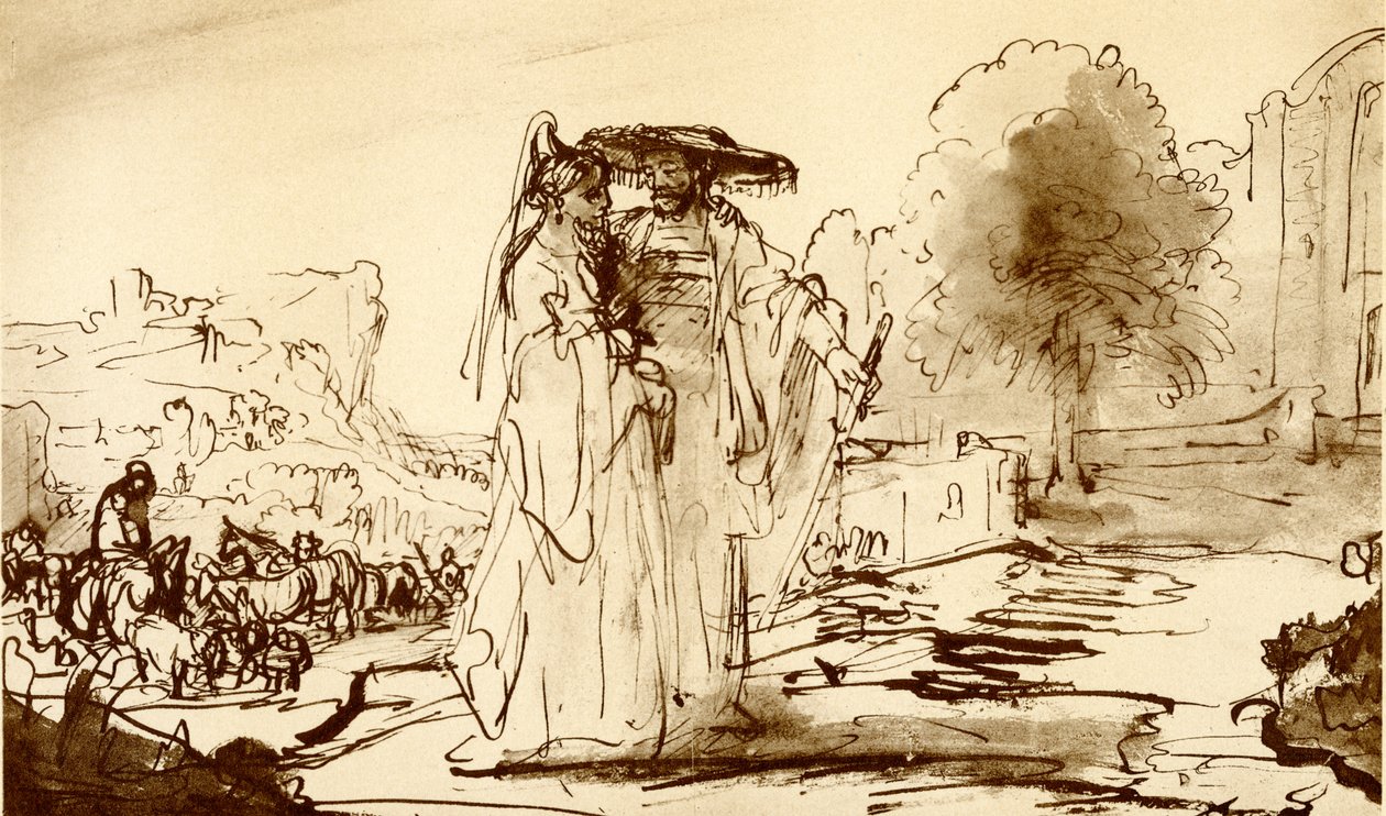 Jacob och Rachel av Rembrandt van Rijn