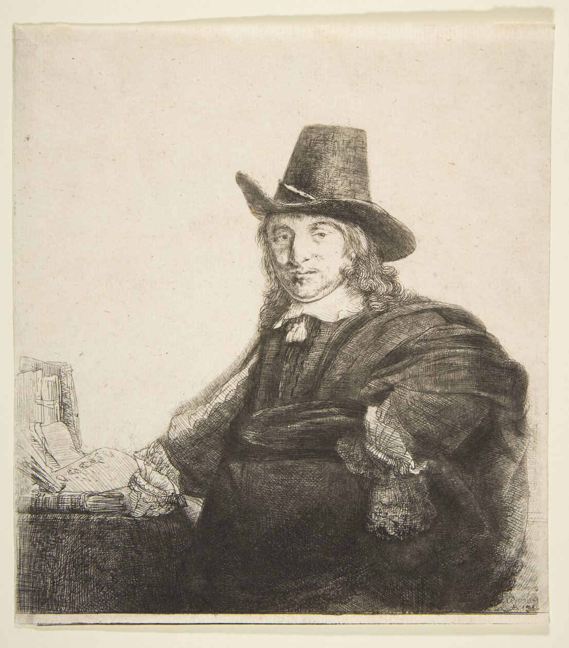 Jan Asselijn, målarkrabba, ca 1646. av Rembrandt van Rijn