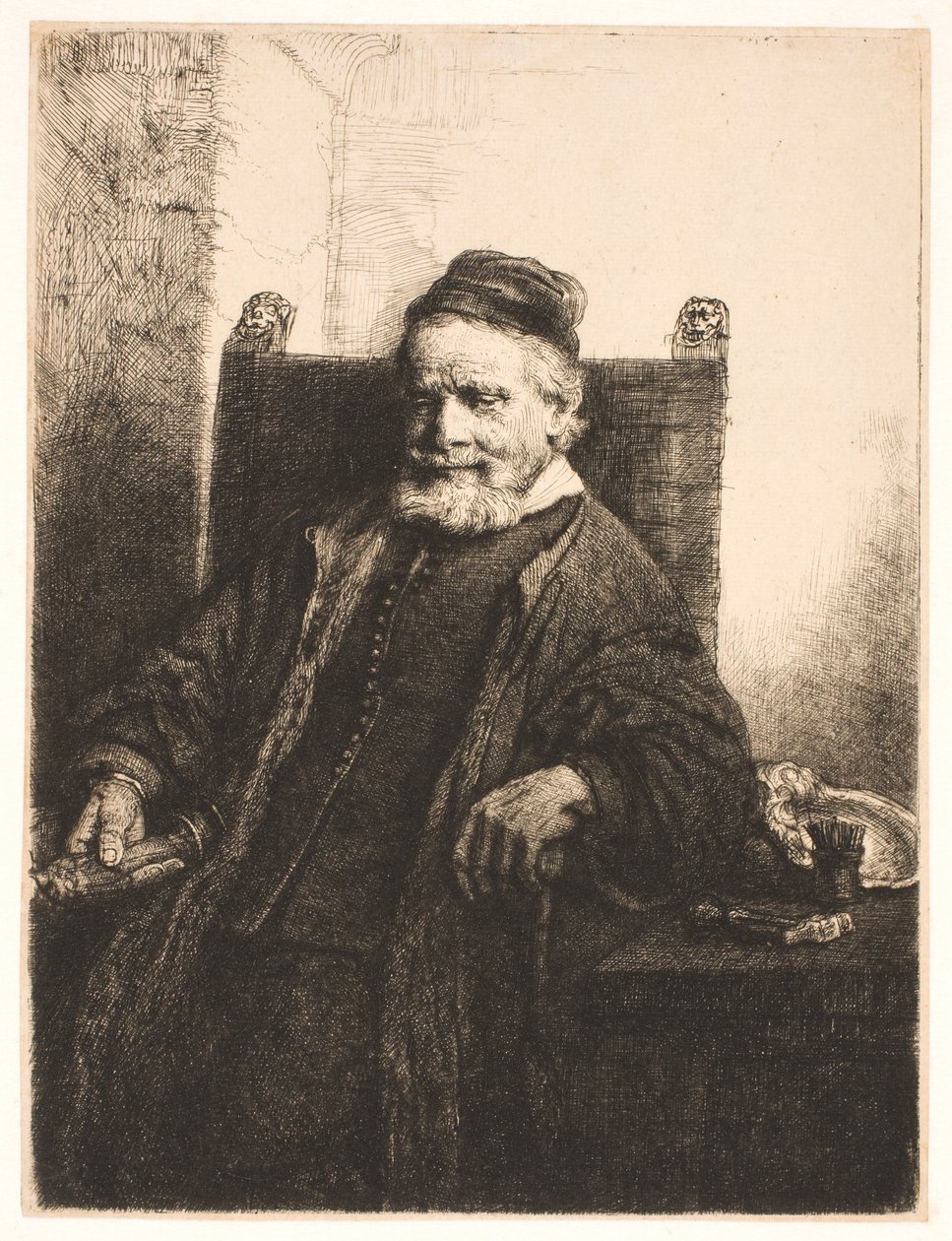 Jan Lutma, äldre, guldsmed och skulptör av Rembrandt van Rijn