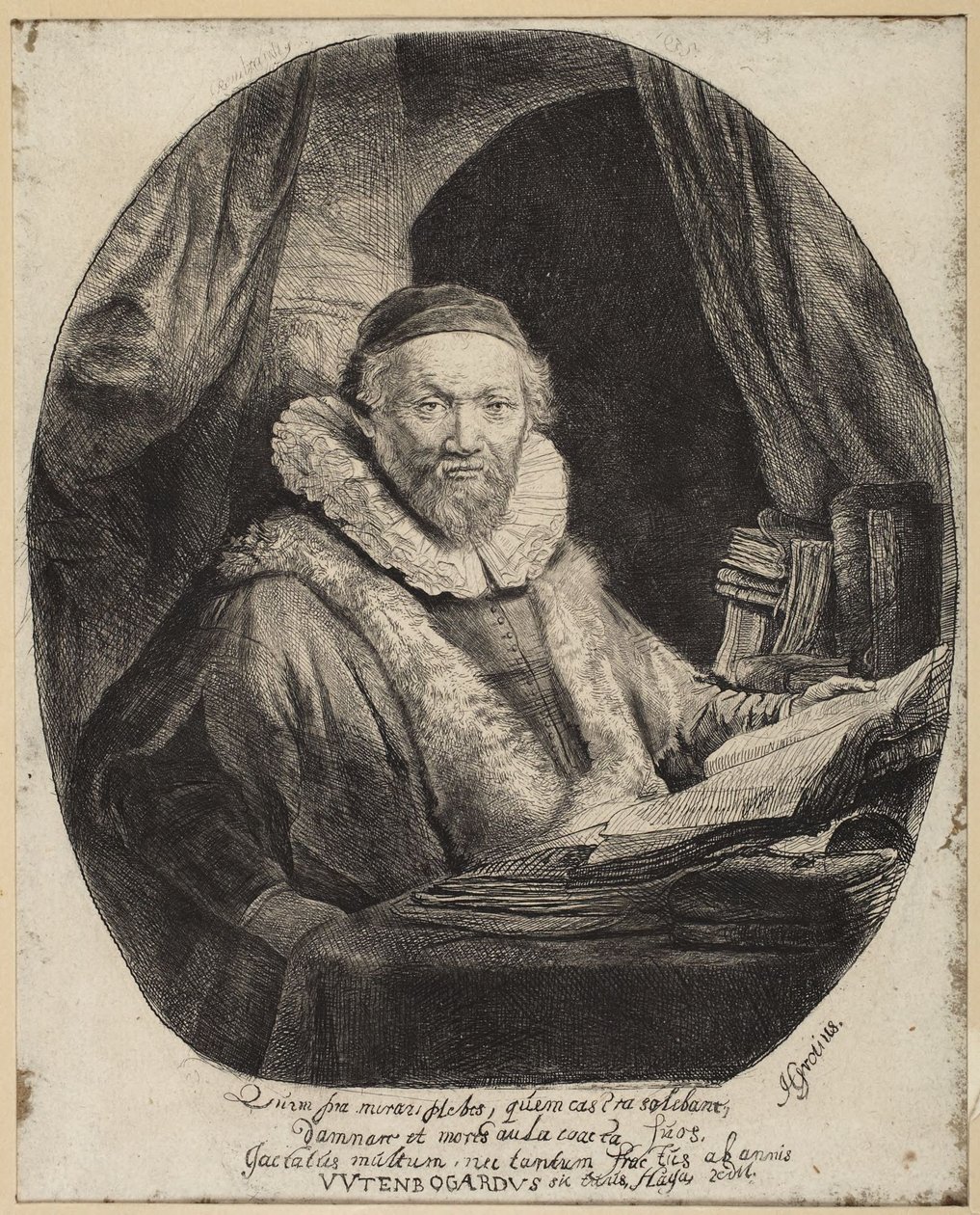 Jan Uytenbogaert, predikant inom remonstrantkyrkan av Rembrandt van Rijn