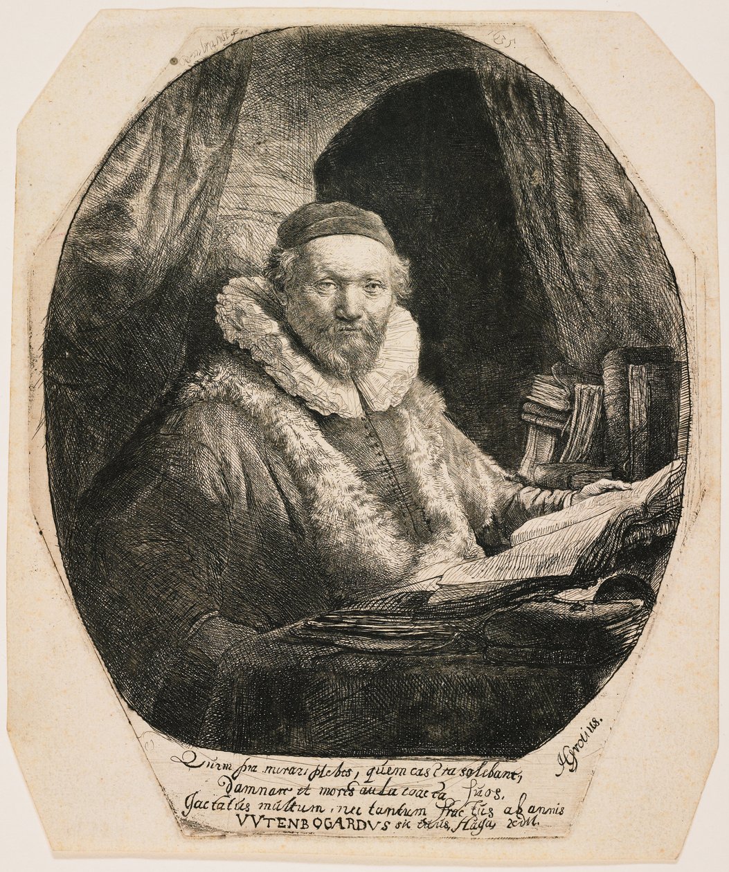 Jan Uytenbogaert, predikant inom remonstrantkyrkan av Rembrandt van Rijn