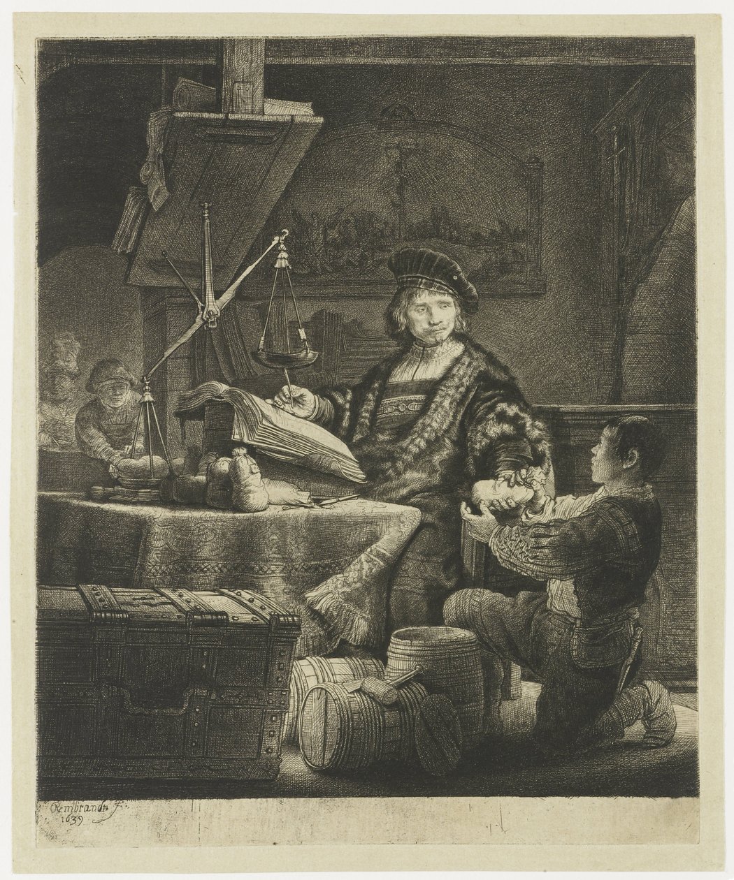 Jan Uytenbogaert, "guldvägaren" av Rembrandt van Rijn
