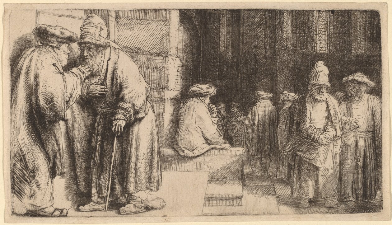 Judar i synagogan av Rembrandt van Rijn