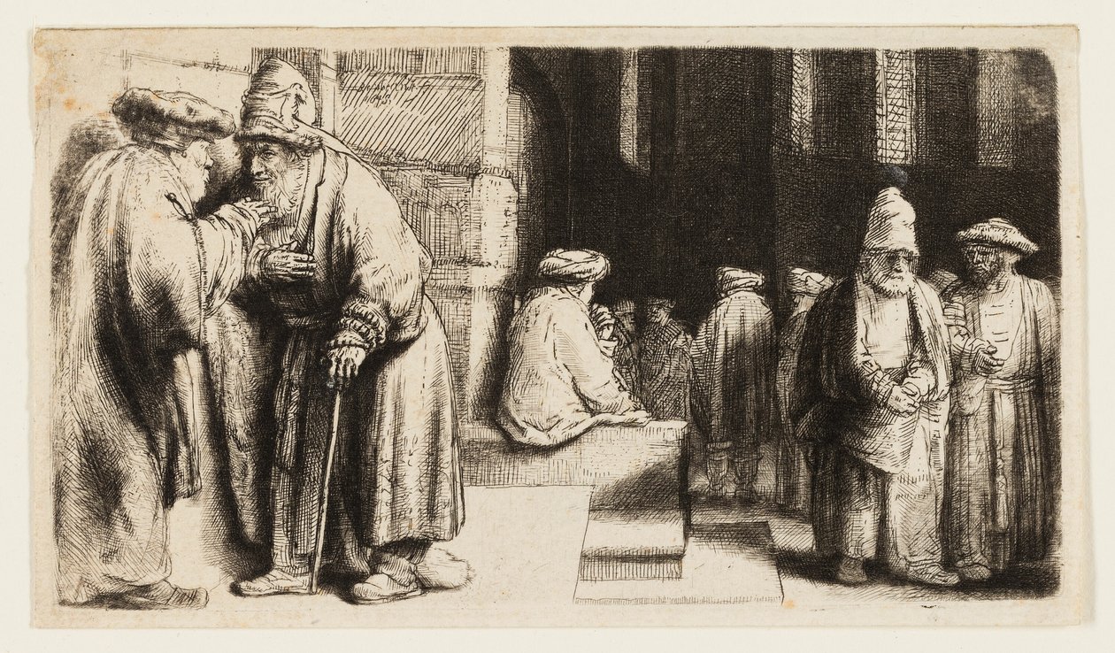 Judar i synagogan av Rembrandt van Rijn