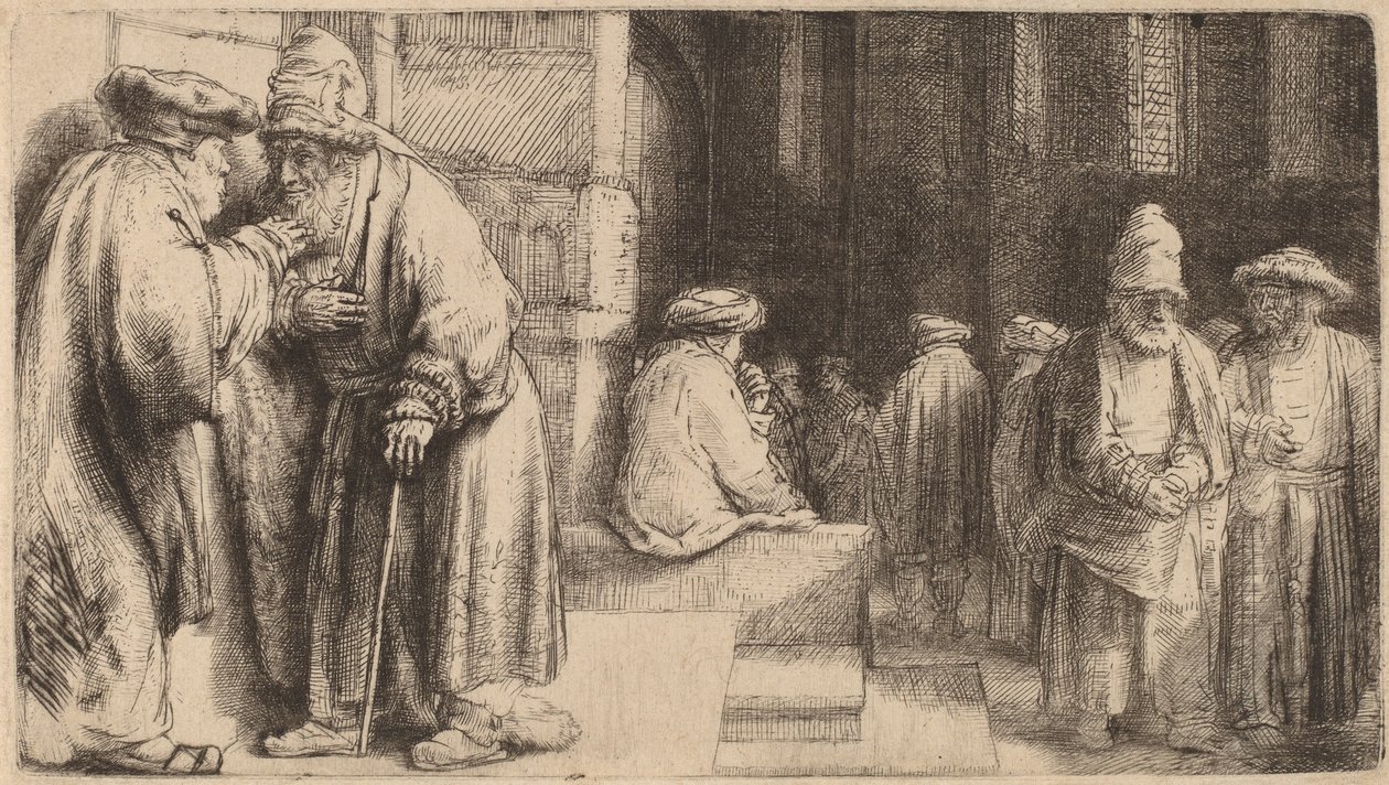 Judar i synagogan, 1648 av Rembrandt van Rijn