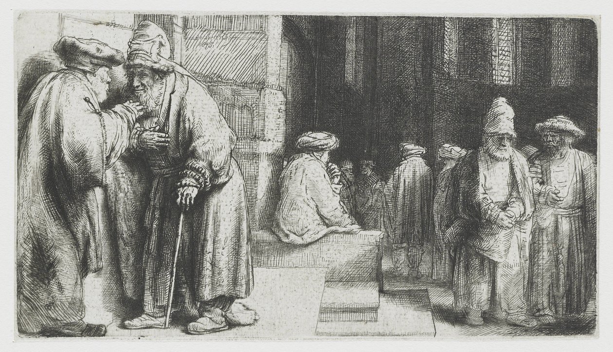 Judar i synagogan av Rembrandt van Rijn