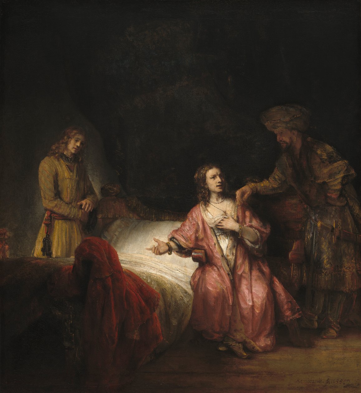 Josef anklagad av Potifars hustru, 1655 av Rembrandt van Rijn