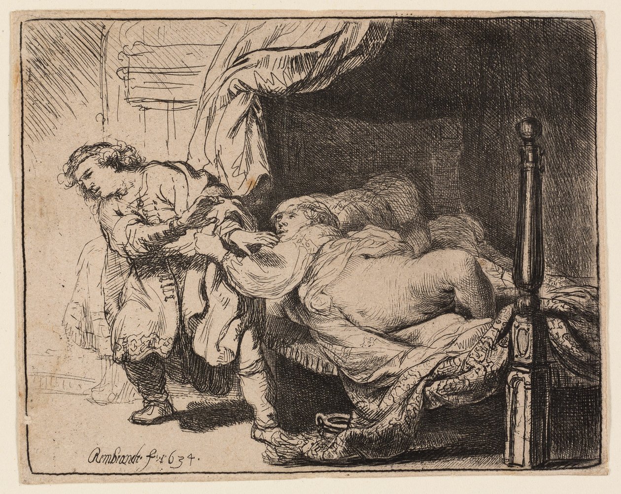 Josef och Potifars hustru av Rembrandt van Rijn