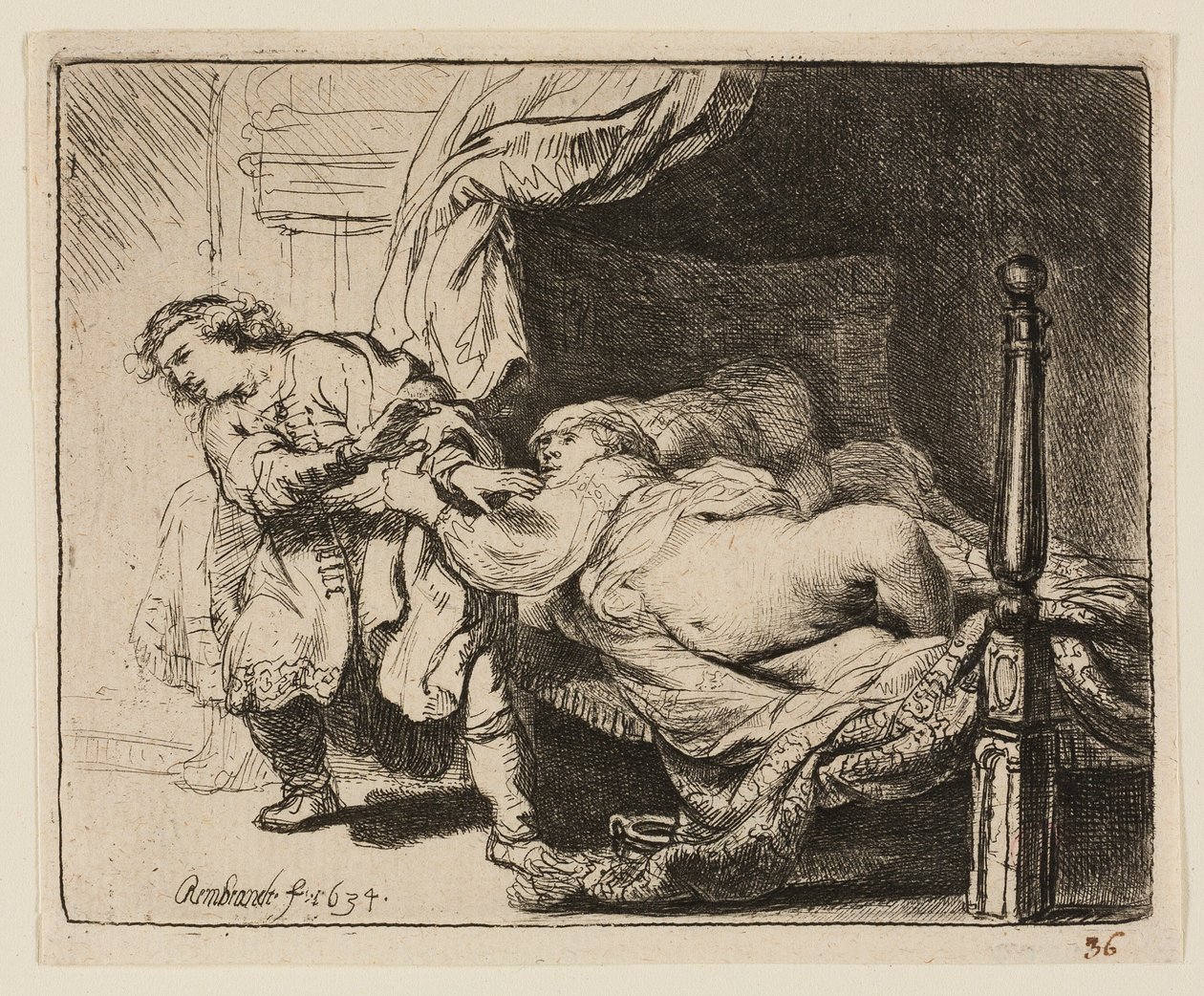 Josef och Potifars hustru av Rembrandt van Rijn