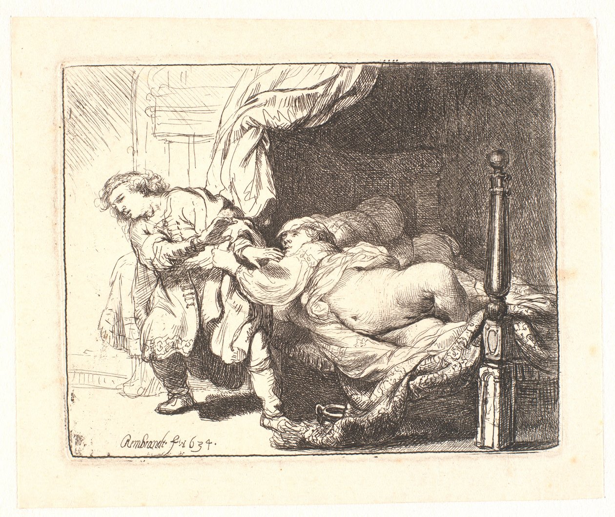 Josef och Potifars hustru av Rembrandt van Rijn