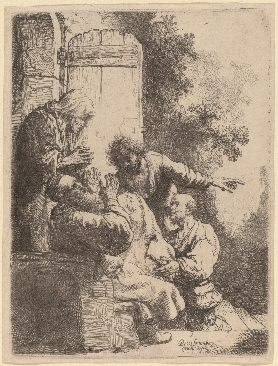 Josefs kappa som kom till Jakob av Rembrandt van Rijn