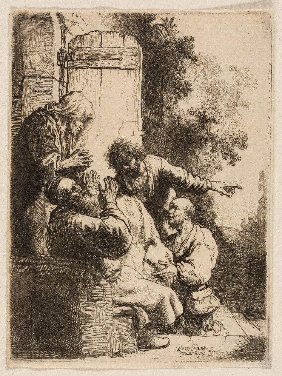 Josefs kappa som fördes till Jakob av Rembrandt van Rijn