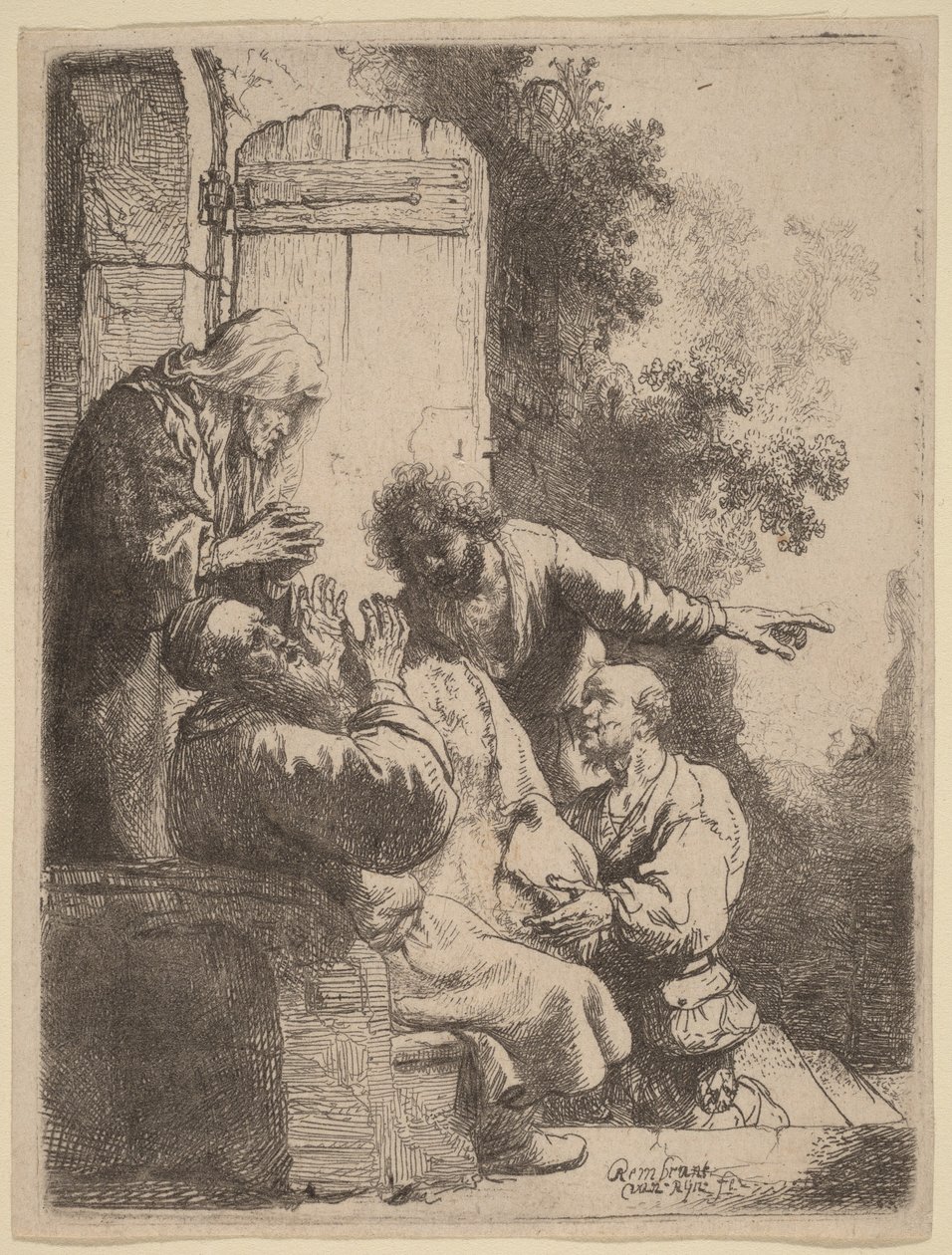 Josefs mantel fördes till Jakob av Rembrandt van Rijn