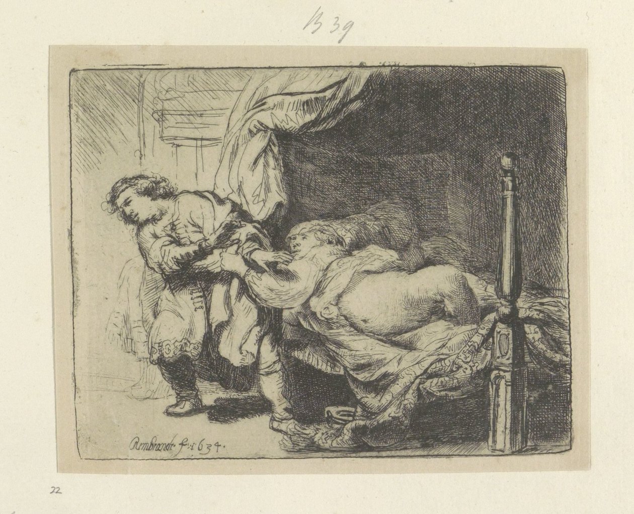 Jozef en de kvinna van Potifar Samling av åttiofem originaltryck (serietitel) av Rembrandt van Rijn