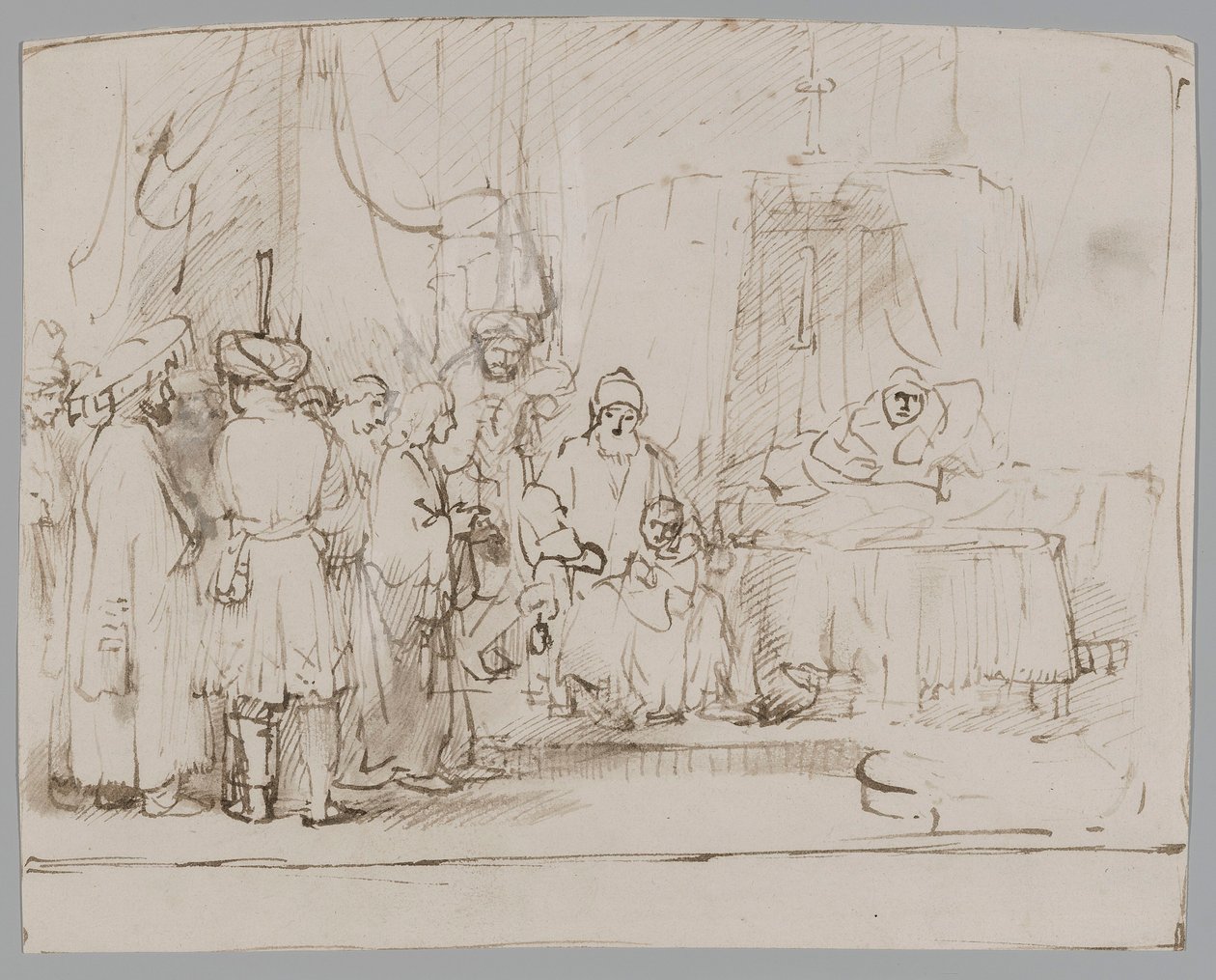 Josef berättar om sina drömmar för sina föräldrar och bröder av Rembrandt van Rijn