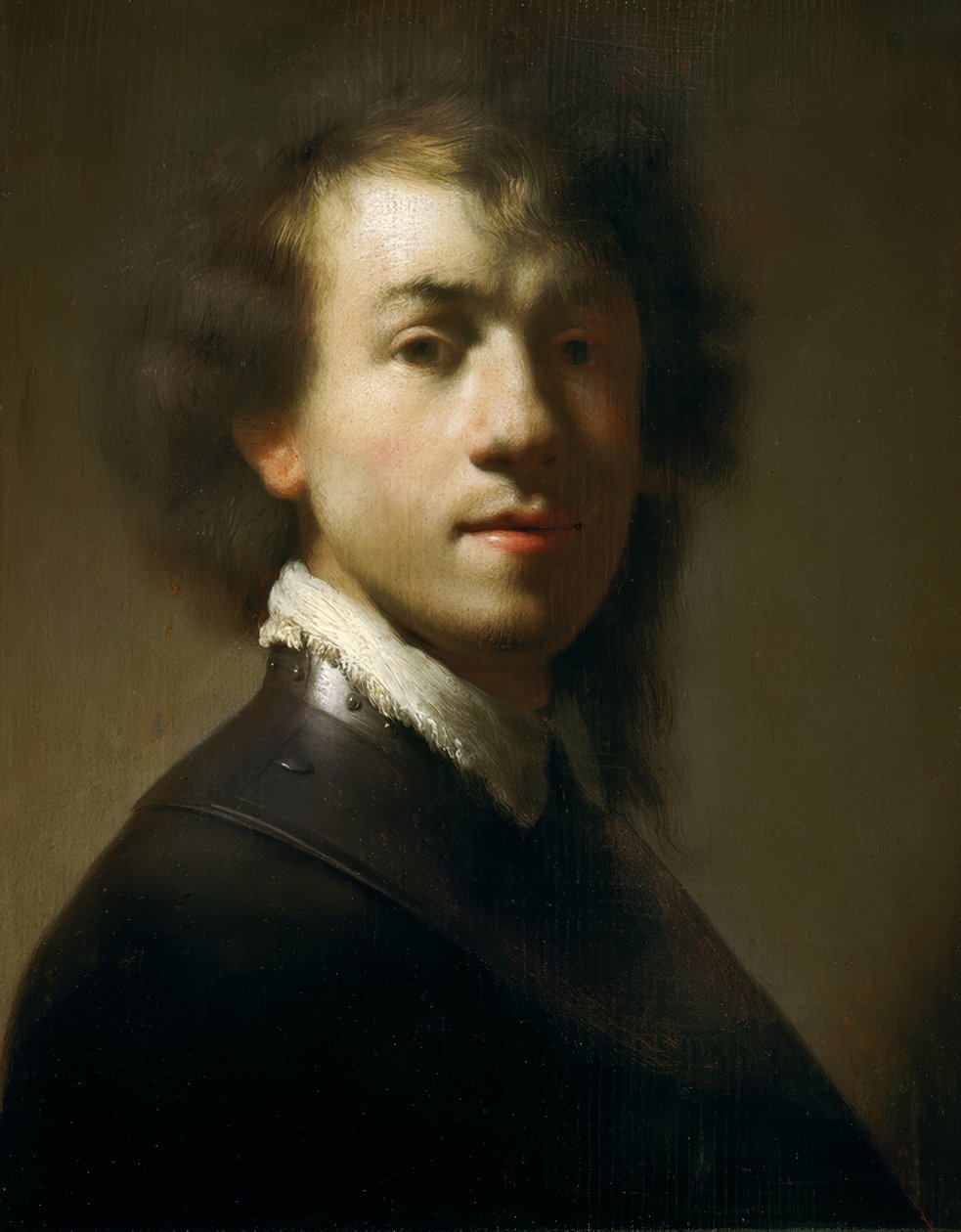 Ungdomligt självporträtt som krigare av Rembrandt van Rijn