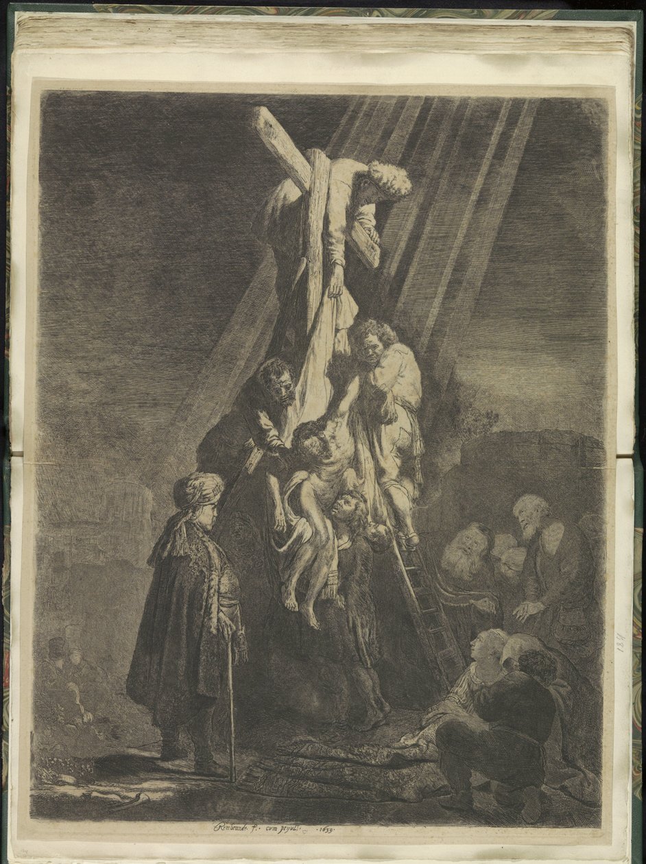 Kruisafname: andra platta Samling av åttiofem originaltryck (serietitel) av Rembrandt van Rijn
