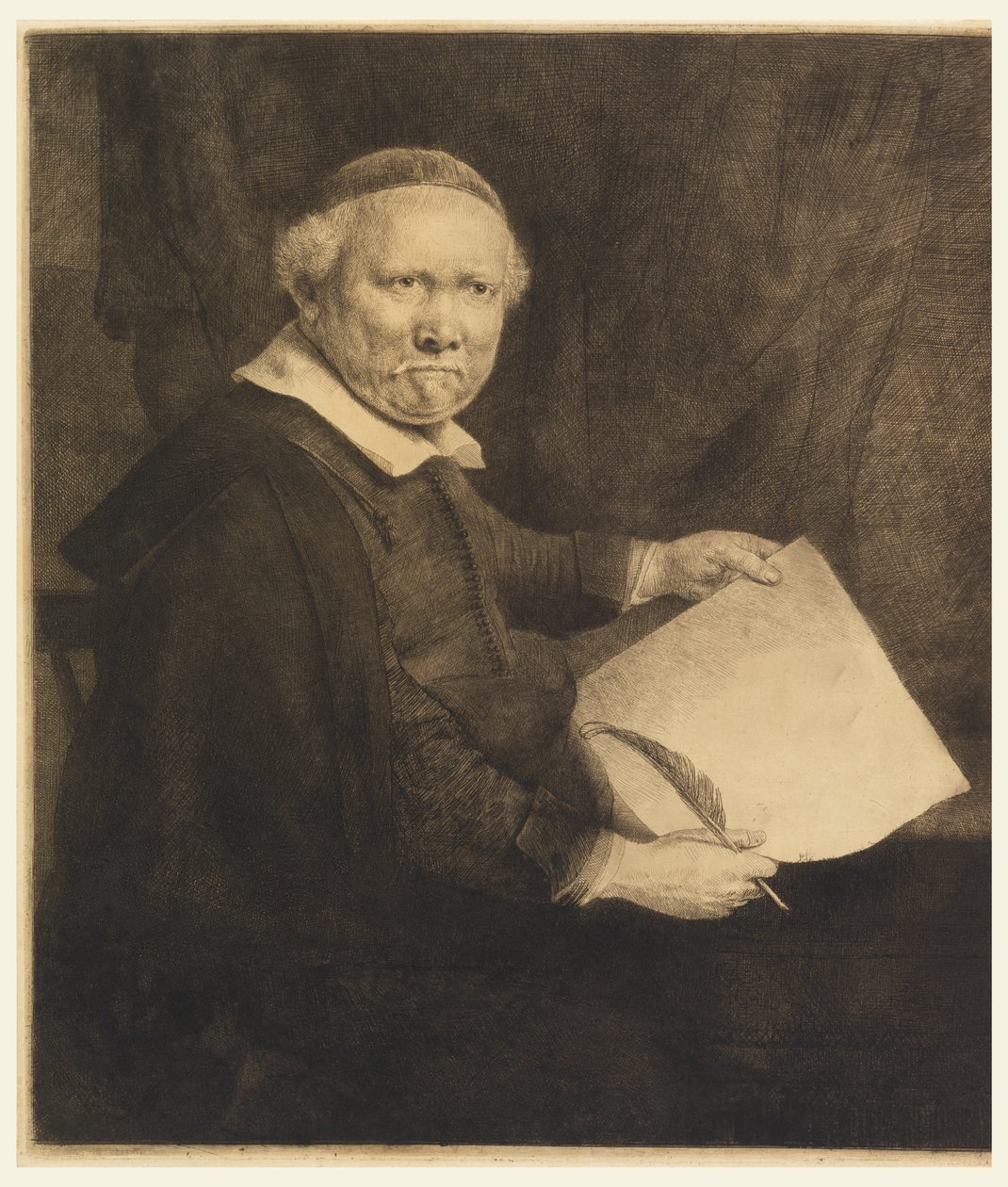 Lieven Willemsz van Coppenol, författare (The "Large Coppenol") av Rembrandt van Rijn