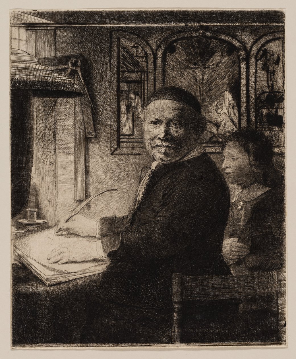 Lieven Willemsz van Coppenol, Skrivmästare: The Smaller Plate av Rembrandt van Rijn
