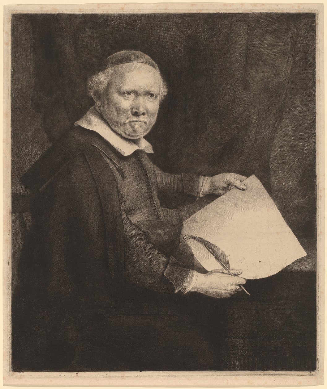 Lieven Willemsz van Coppenol: den större plattan av Rembrandt van Rijn