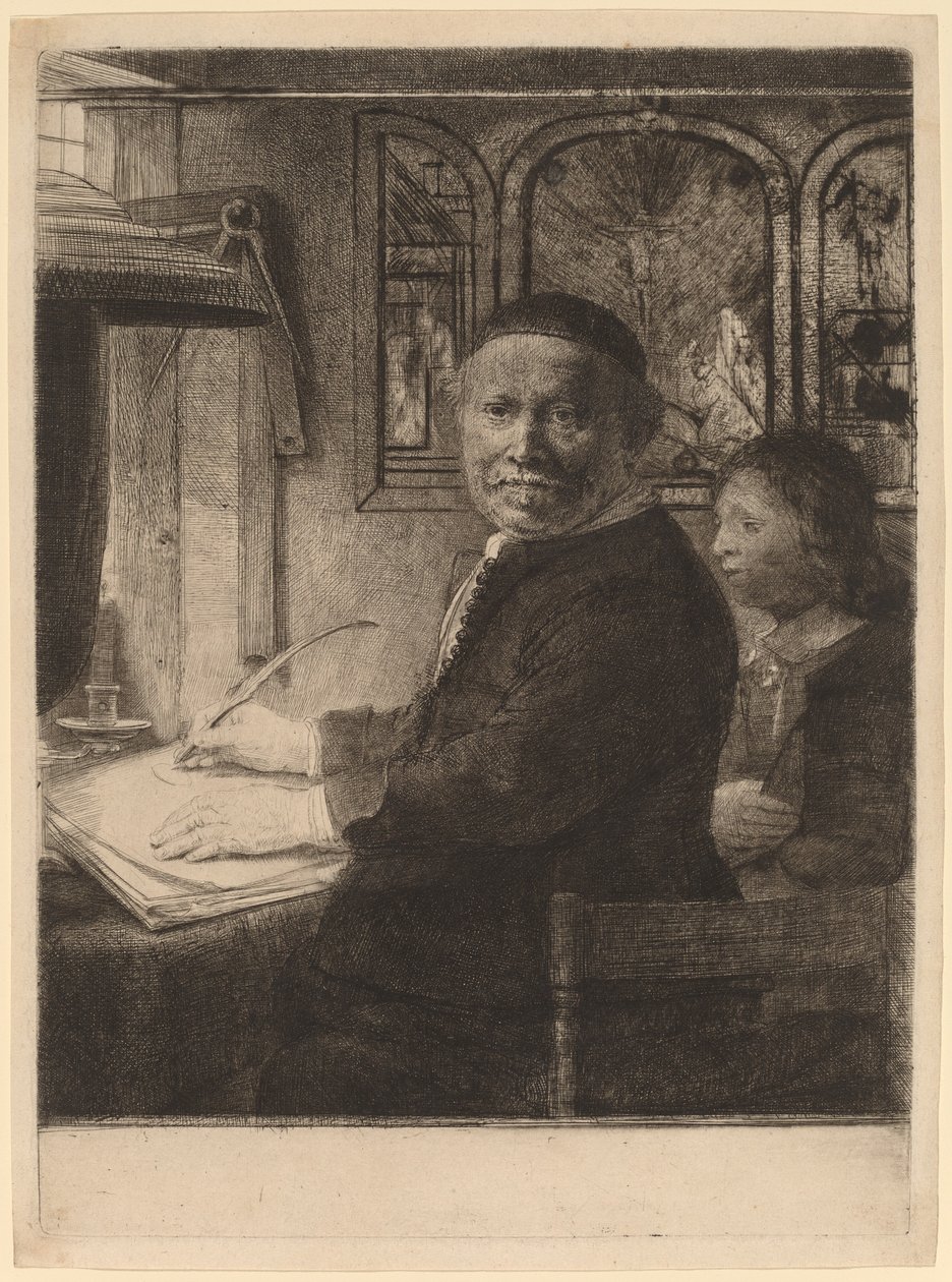 Lieven Willemsz van Coppenol: den mindre plattan av Rembrandt van Rijn