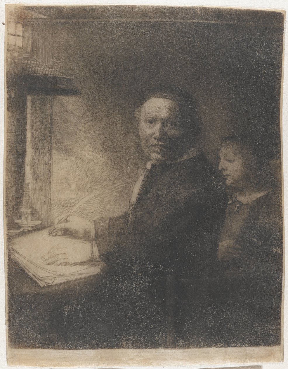 Lieven Willemsz. van Coppenol, skrivmästare: den mindre plattan av Rembrandt van Rijn