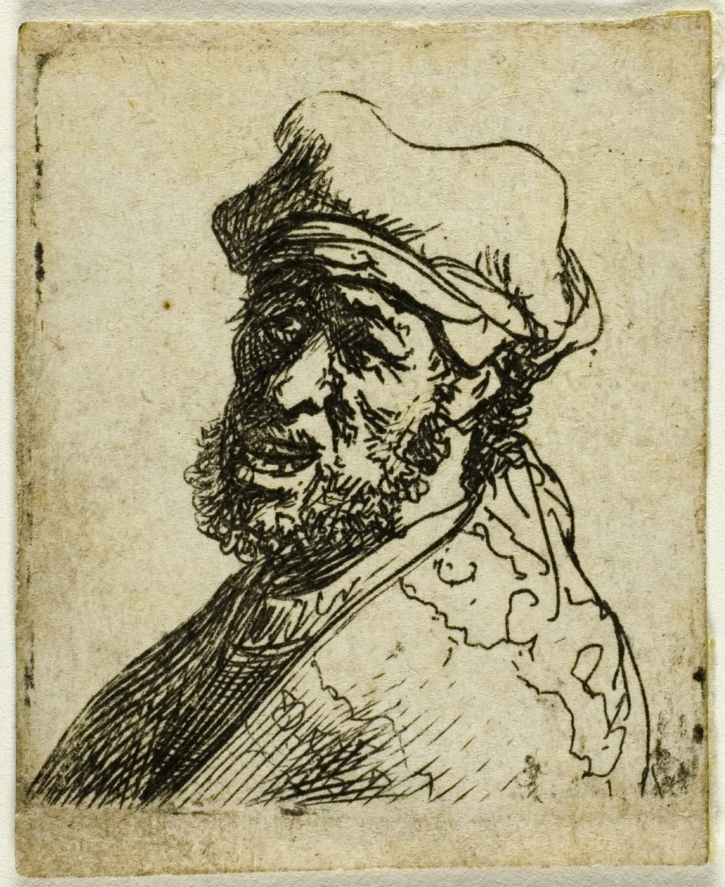 Man som gråter, tre fjärdedelar kvar: Bröst av Rembrandt van Rijn