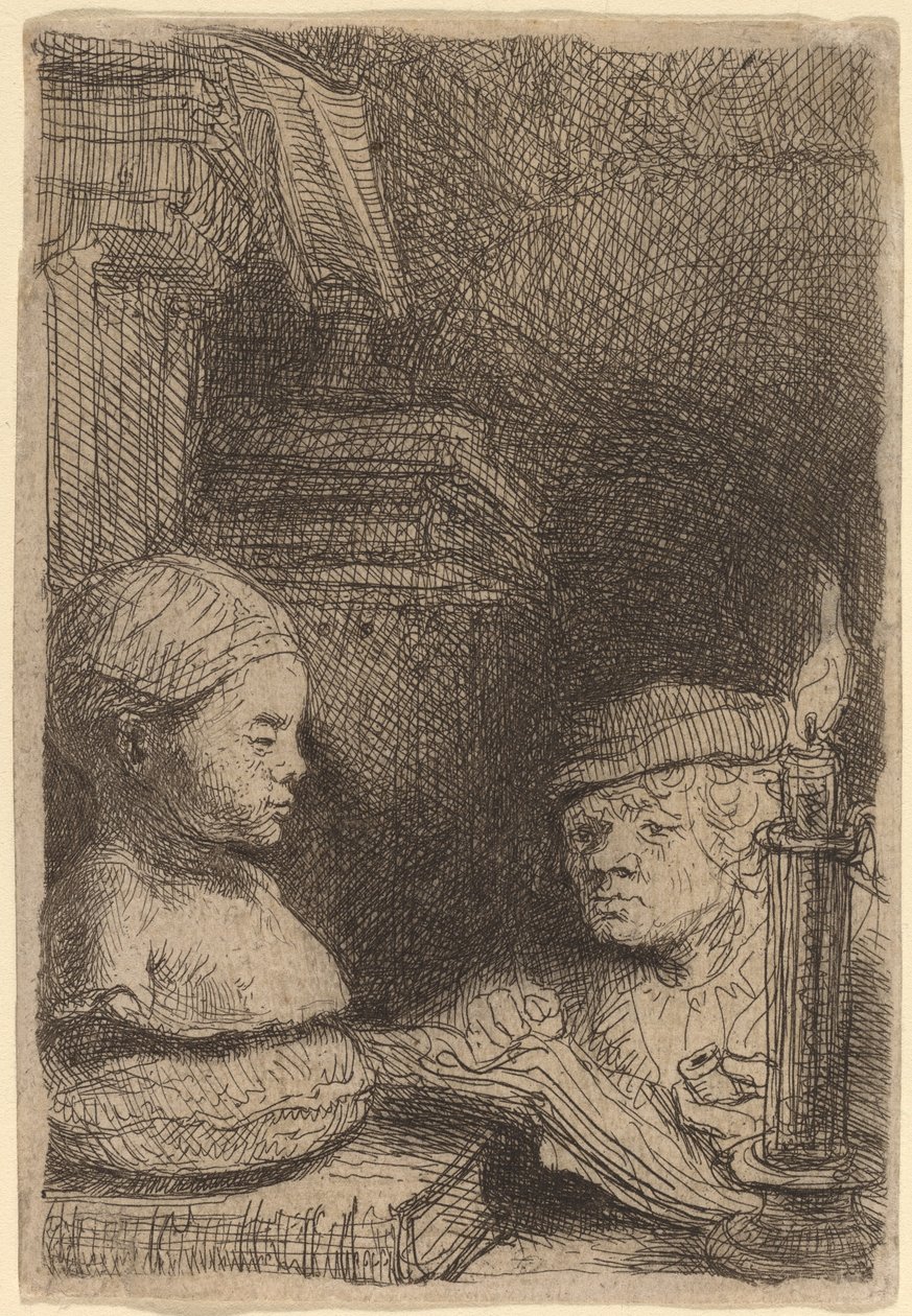 Man ritar från en rollbesättning av Rembrandt van Rijn