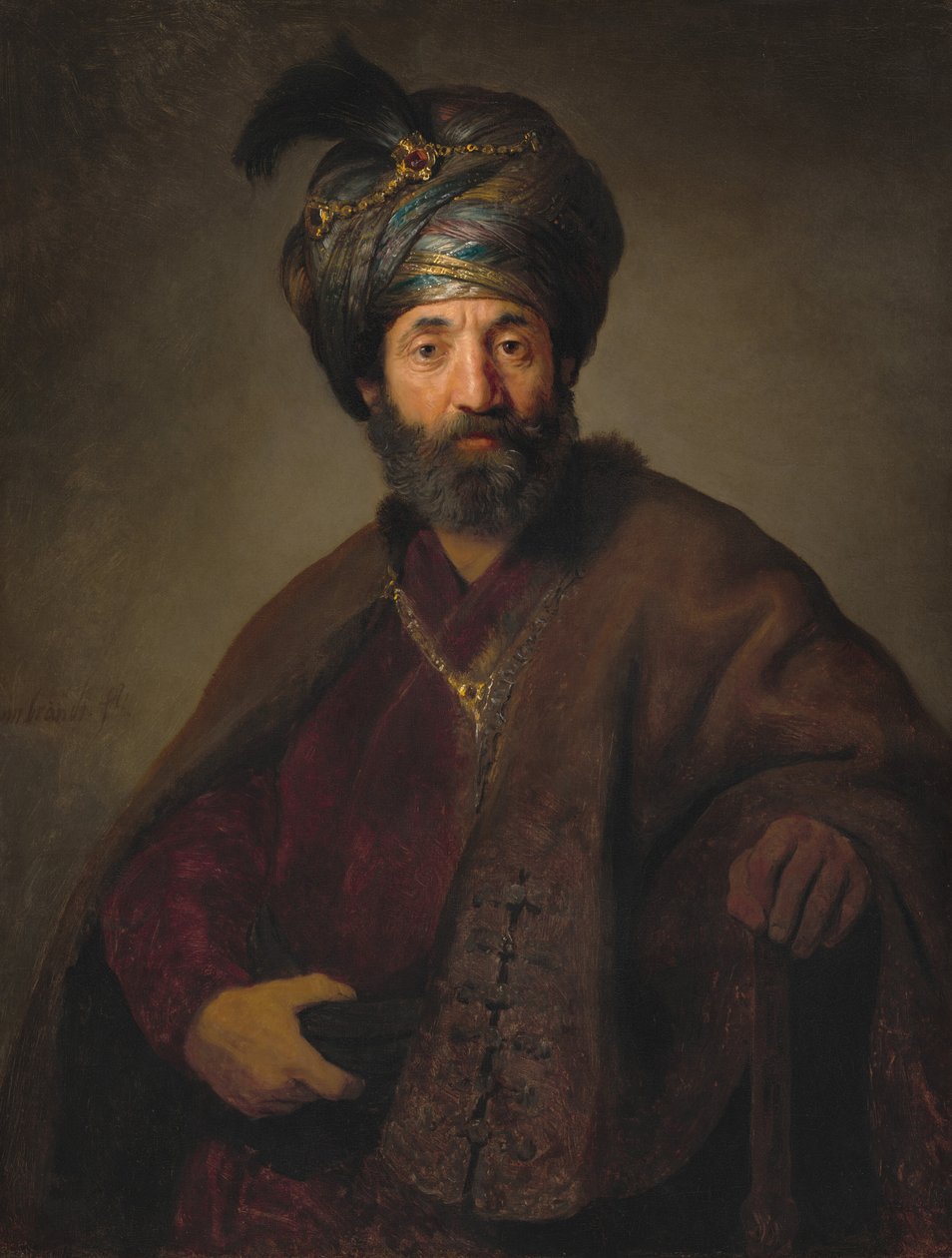 Man i orientalisk dräkt av Rembrandt van Rijn