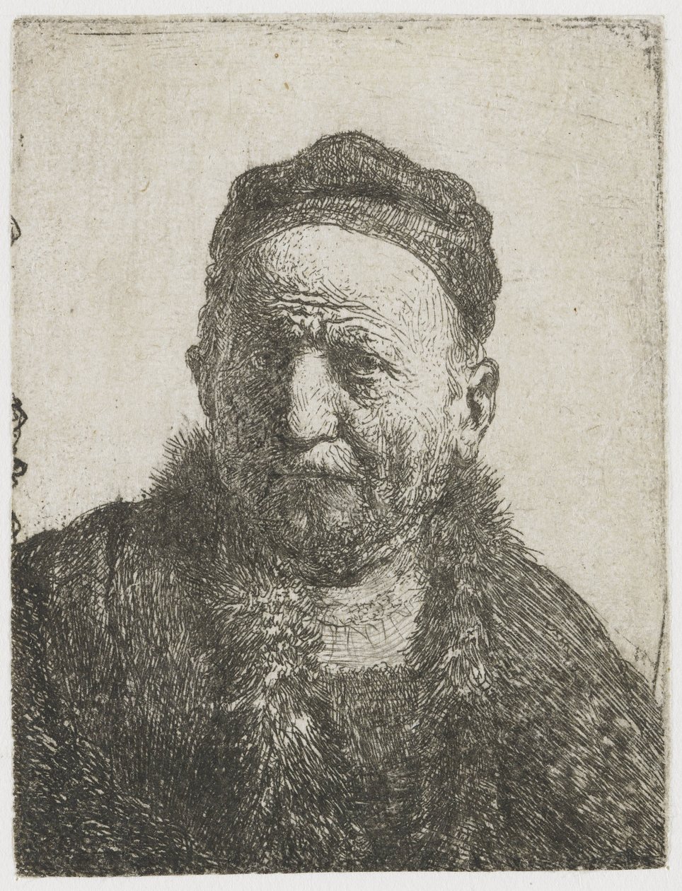 Man som bär en keps: byst (konstnärens far?) av Rembrandt van Rijn