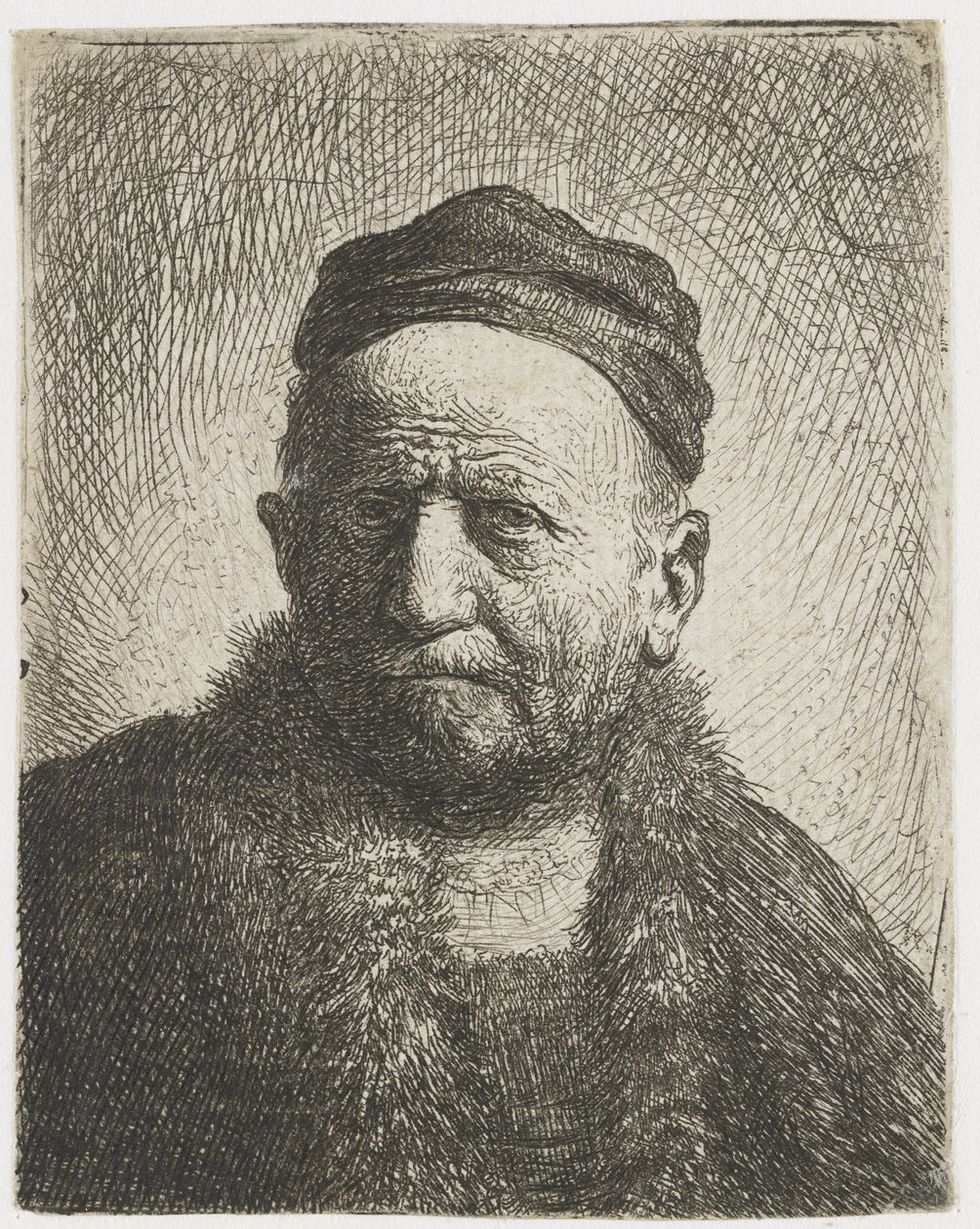 Man som bär en keps: byst (konstnärens far?) av Rembrandt van Rijn
