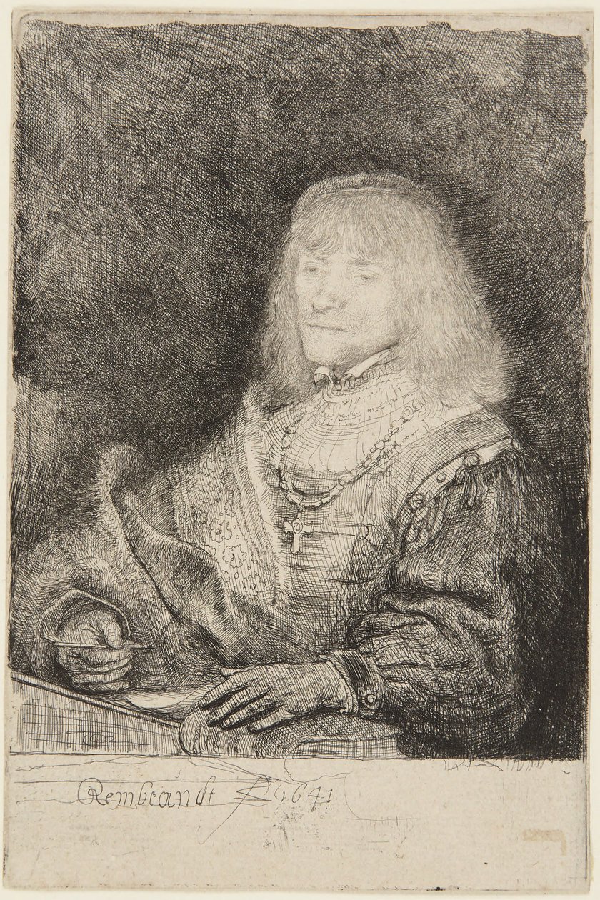 Man med krucifix och kedja av Rembrandt van Rijn