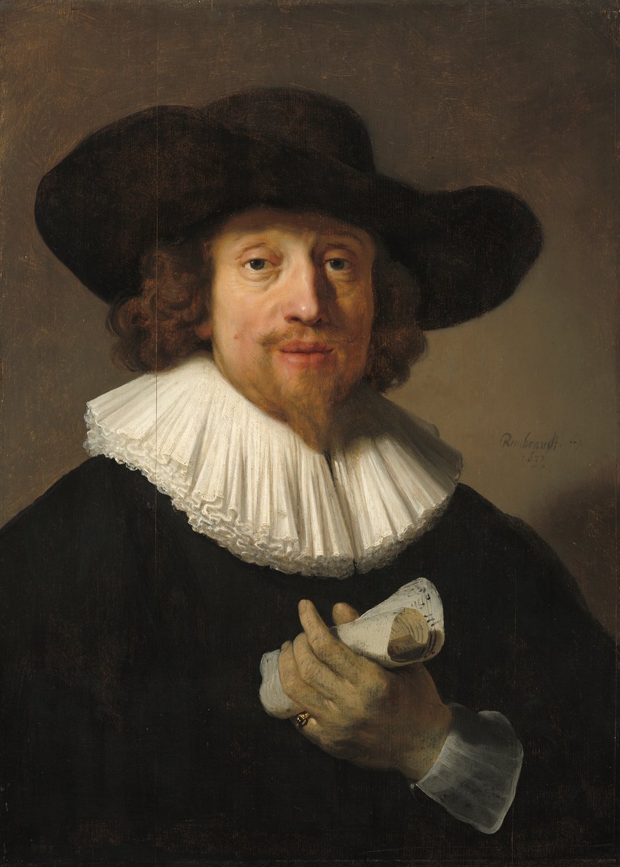 Man med notblad, 1633 av Rembrandt van Rijn