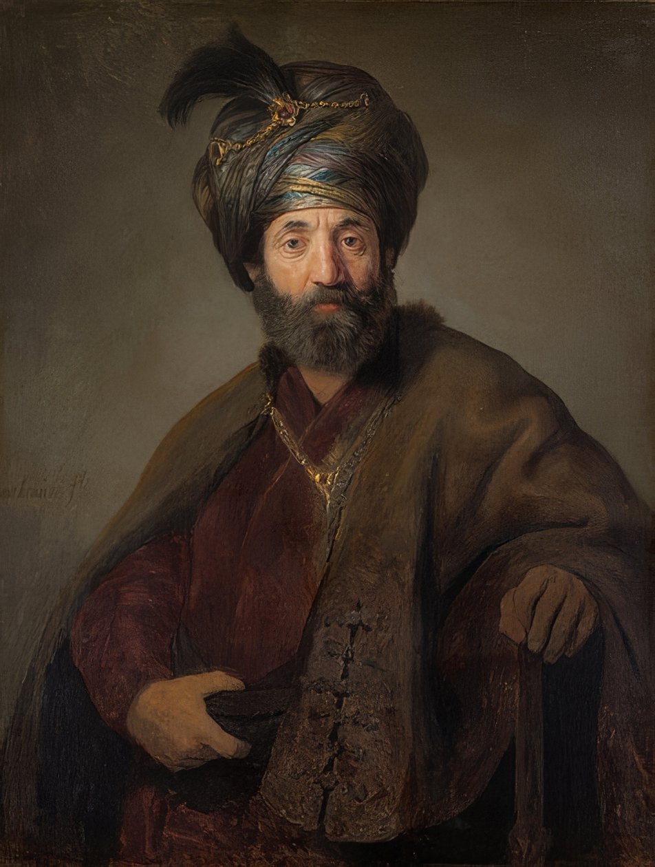 Man i orientalisk kostym. Omkring 1635 av Rembrandt van Rijn