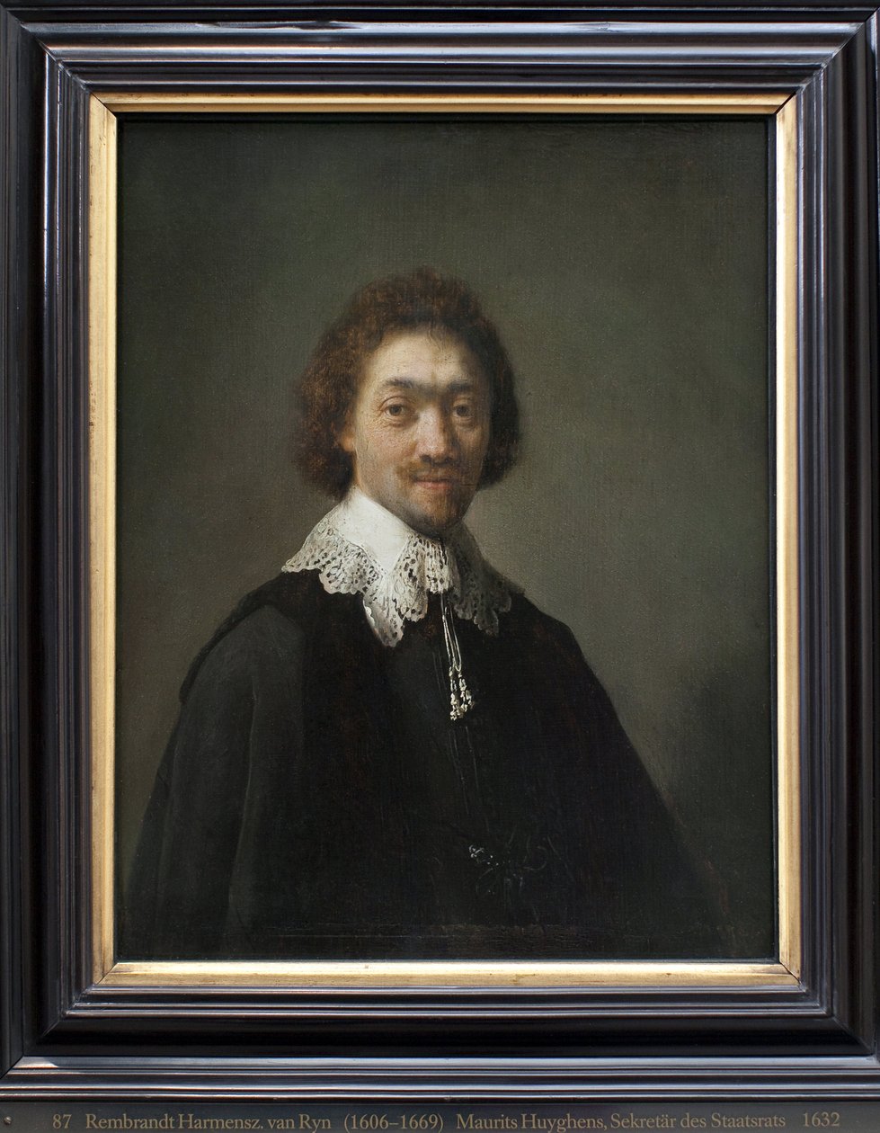 Maurits Huygens, utrikesminister i Lahaye (Nederländerna). Målning av Harmensz van Rijn Rembrandt (1606-1669), olja på trä av Rembrandt van Rijn